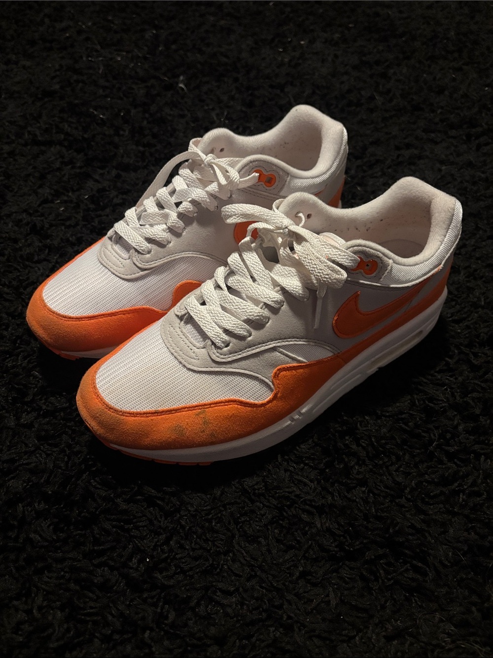 Nike White and Orange Women's Low-Top Sneakers